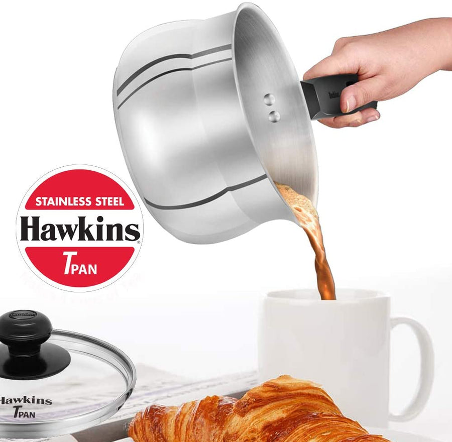 Hawkins Tpan Stainless Steel saucepan Tea Pan, with Lid, 1.5 Liters