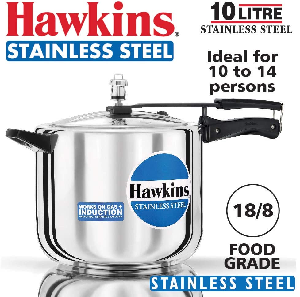 Hawkins Stainless Steel Pressure Cooker (Gas + Induction + Electric)