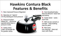 Thumbnail for Hawkins Hard Anodised Pressure Cooker, Contura Black