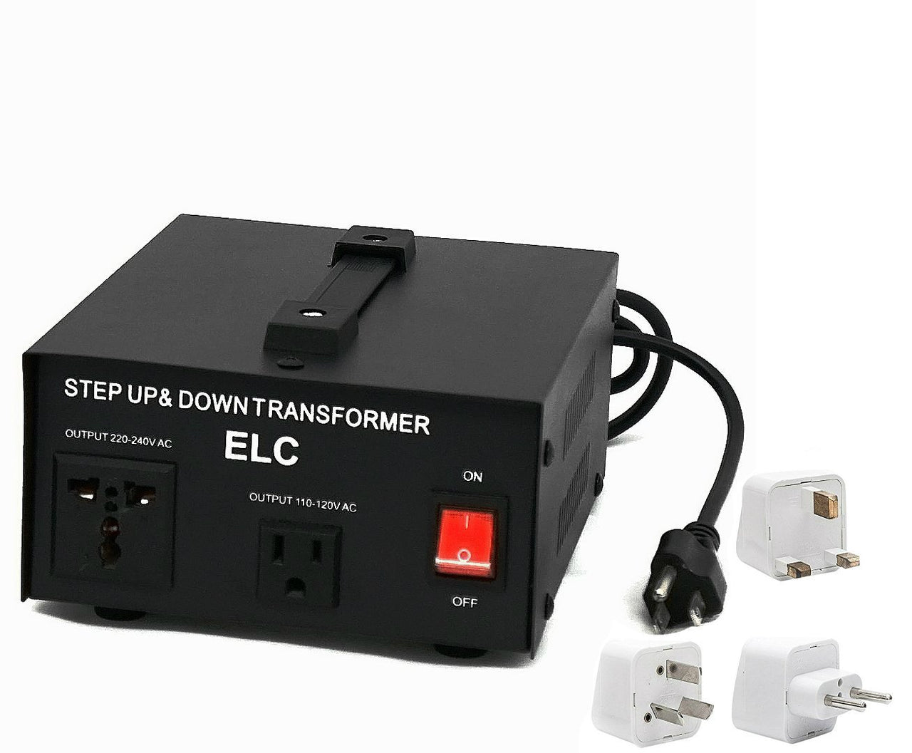 1000 Watt Best International Power Voltage Converter Transformer - Step Up/Down - 110V/220V - With Worldwide UK/US/AU/EU European Plug Adapter - 2 Outlets - Popularelectronics.com