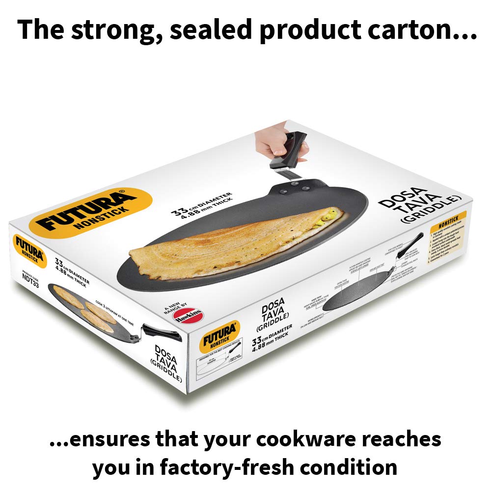 Hawkins Futura Nonstick Dosa Tava, Diameter 33 cm, Thickness 4.88 mm, –  Popular Electronics