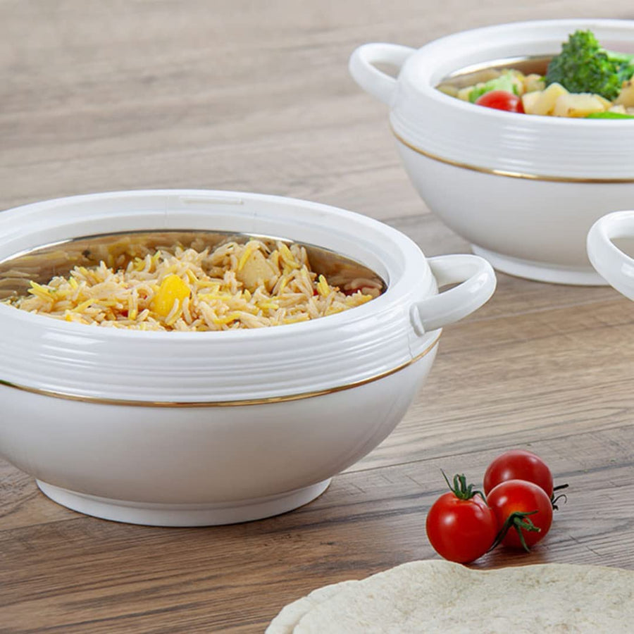 Tmvel Ambient Insulated Casserole Hot Pot Set: Keep Food Warm for Hours - 3 Pieces (1.6L, 2.5L, 3.5L)