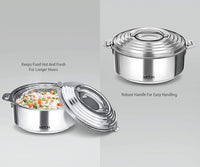 Thumbnail for Milton Galaxia Insulated Stainless Steel Casserole, Thermal Serving Bowl, Keeps Food Hot & Cold for Long Hours, Food Grade, Elegant Hot Pot Food Warmer/Cooler, Silver