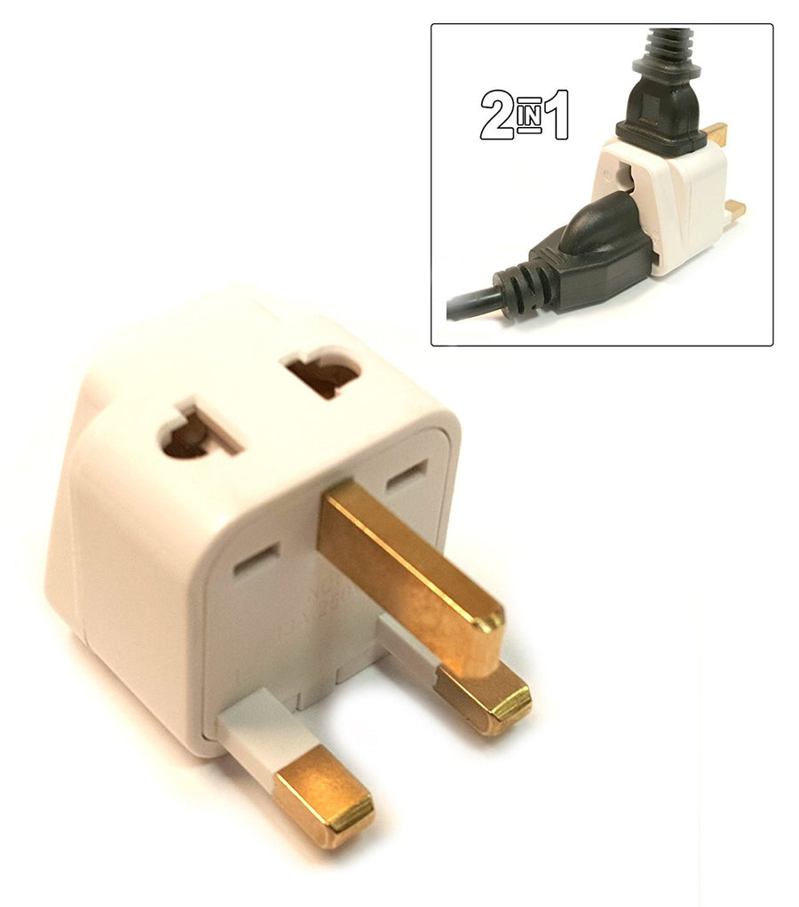 UK, Hong Kong, Singapore, UAE - Type G 2 in 1 - Travel Plug Adapter - Popularelectronics.com