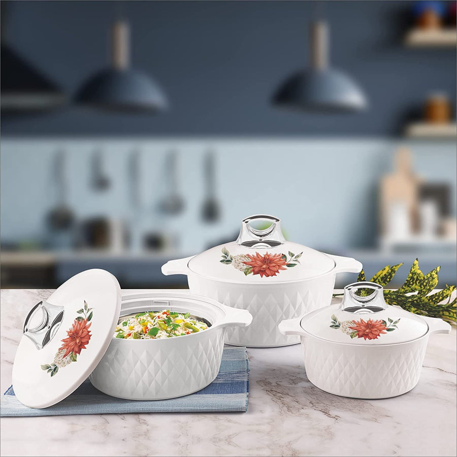 Tmvel Casserole Hotpot, Stainless Steel insulated Hot Pot, Food Warmer, Keeps Food Warm for Hours Set (2500ml, 3500ml, 5000ml)