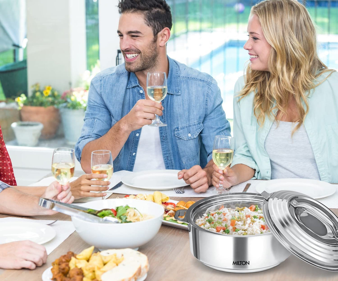 Milton Galaxia Insulated Stainless Steel Casserole, Thermal Serving Bowl, Keeps Food Hot & Cold for Long Hours, Food Grade, Elegant Hot Pot Food Warmer/Cooler, Silver