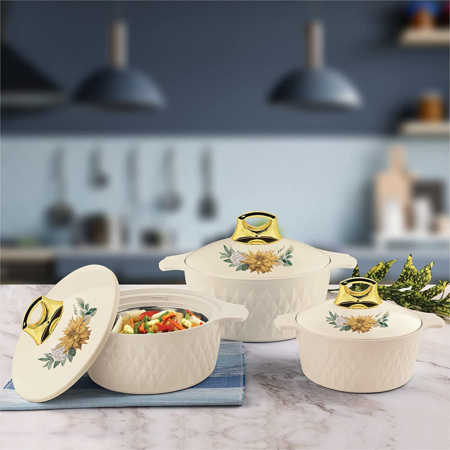 Tmvel Casserole Hotpot, Stainless Steel insulated Hot Pot, Food Warmer, Keeps Food Warm for Hours Set (2500ml, 3500ml, 5000ml)