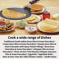 Thumbnail for Hawkins Futura Nonstick Dosa Tava, Diameter 33 cm, Thickness 4.88 mm, Black (NDT33)
