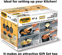 Thumbnail for Hawkins Futura Non-Stick Cookware, 7 Pieces Set (QS5), 2 LTR, 3 LTR, 3.25 LTR , Black (NSET4)