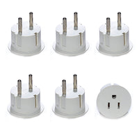 Thumbnail for Tmvel American USA To European Schuko Germany Plug Adapters - 6 Pack - Popularelectronics.com