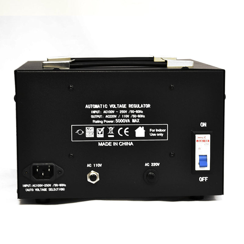 5000 Watt Voltage Regulator Transformer - Detachable Cord - Circuit Breaker - Popularelectronics.com