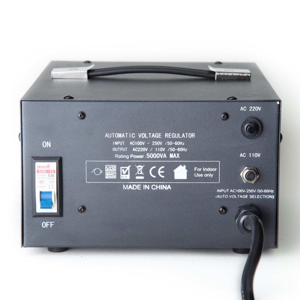 ELC TR-5000 5000 Watt Voltage Regulator with Transformer Step Up Down 110V/220V Circuit Breaker Protection - Popularelectronics.com