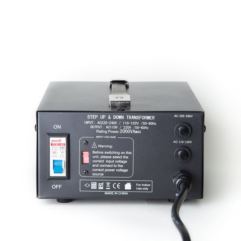 ELC 2000 Watt Voltage Converter Transformer - Dual Circuit Breaker Protection - Popularelectronics.com