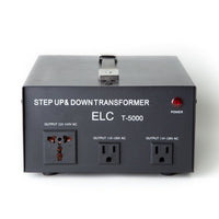 Thumbnail for ELC 5000 Watt Voltage Converter Transformer - Dual Circuit Breaker Protection - Popularelectronics.com