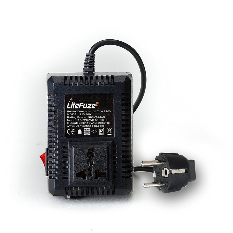 LiteFuze 500 Watts Voltage Converter Transformer Step UP/Down - Popularelectronics.com