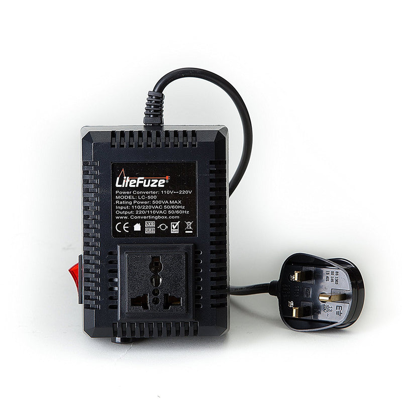LiteFuze 500 Watts Voltage Converter Transformer Step UP/Down - Popularelectronics.com