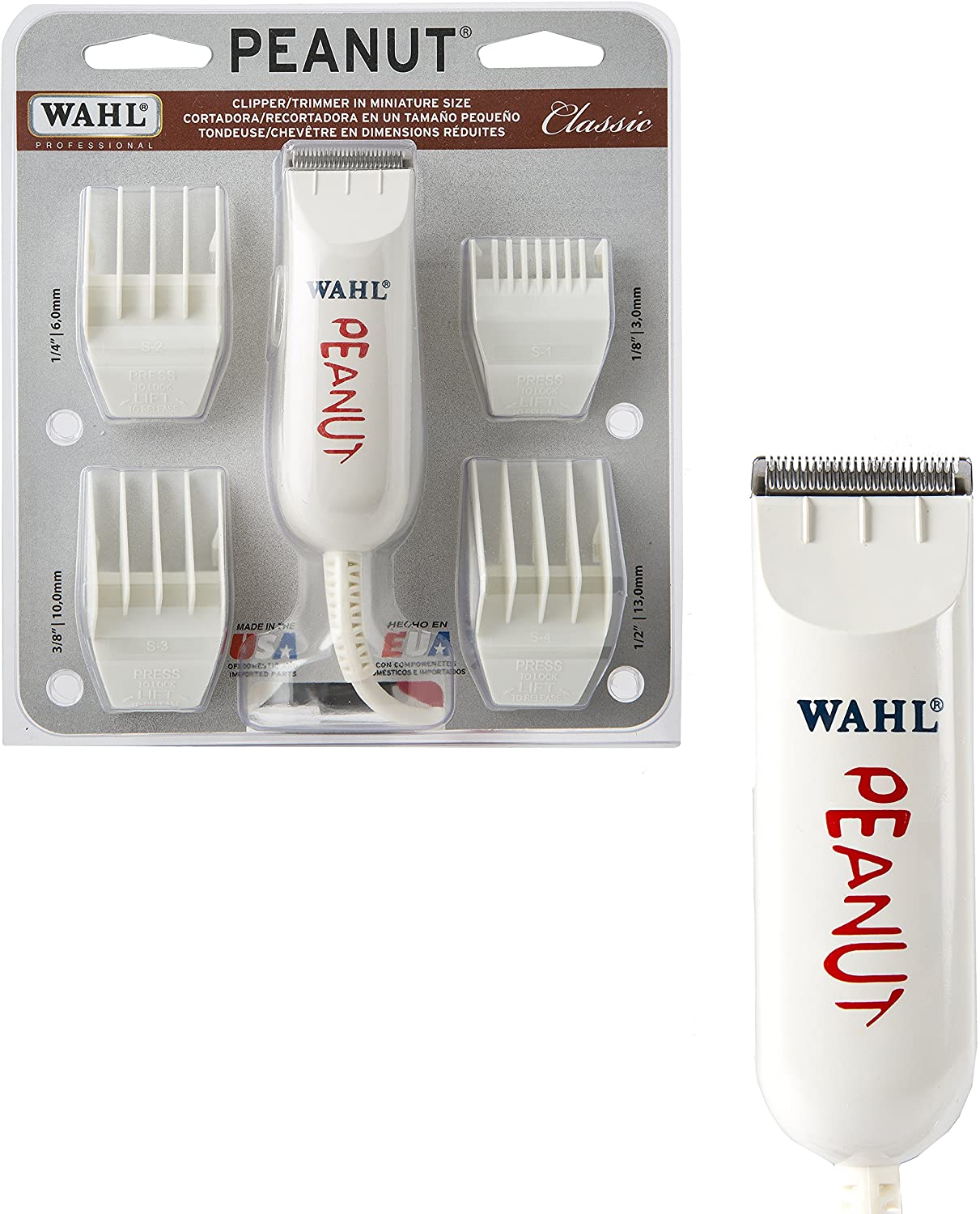 Wahl Professional Peanut Classic Hair Clipper/Trimmer #8685, White