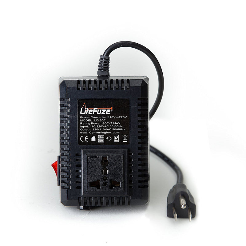 LiteFuze 300 Watts Voltage Converter Transformer Step UP/Down - Popularelectronics.com