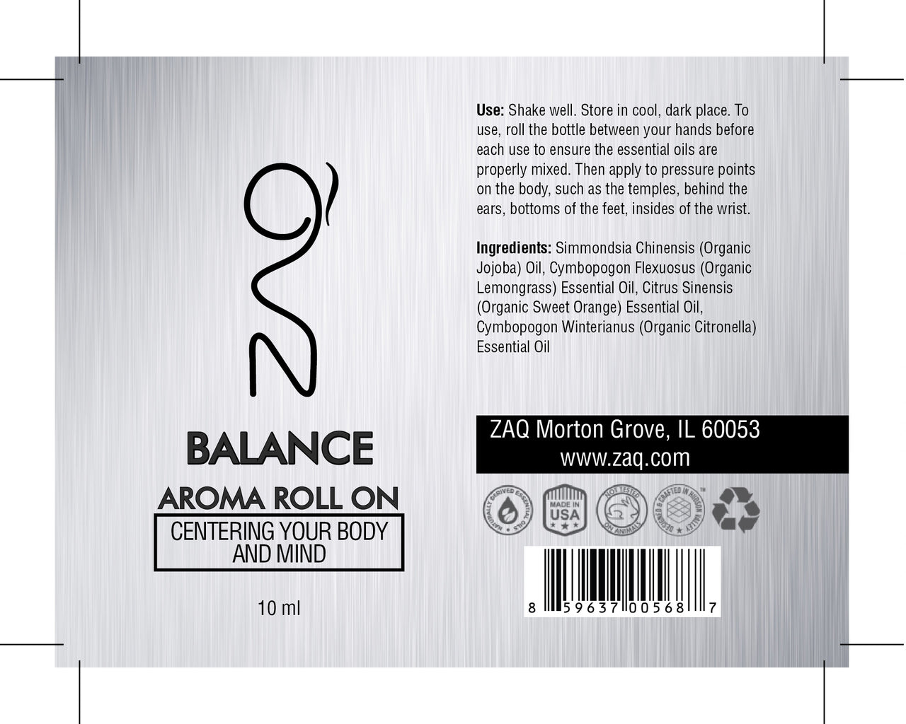 ZAQ Balance Aroma Essential Oil Roll On - Centering your body and mind - Popularelectronics.com