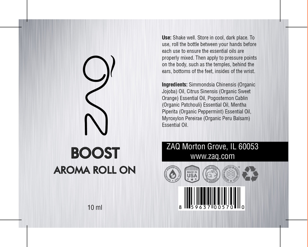 ZAQ Boost Aroma Essential Oil Roll On - Boost your mind and body - Popularelectronics.com