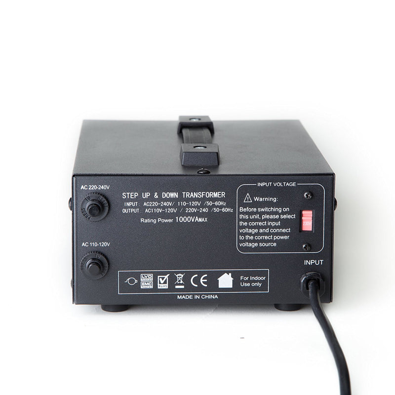 ELC 1000 Watt Voltage Converter Transformer - Dual Circuit Breaker Protection - Popularelectronics.com