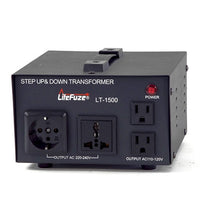 Thumbnail for LiteFuze LT-1500 1500 Watt Smart Voltage Converter Transformer - Popularelectronics.com