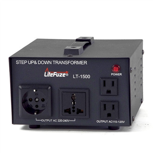 LiteFuze LT-1500 1500 Watt Smart Voltage Converter Transformer - Popularelectronics.com