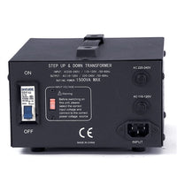 Thumbnail for LiteFuze LT-1500 1500 Watt Smart Voltage Converter Transformer - Popularelectronics.com