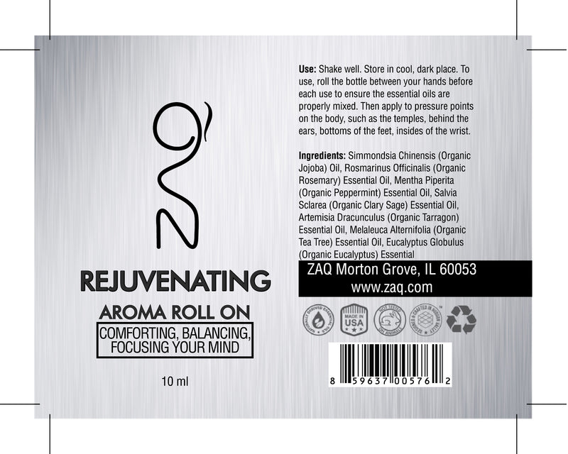 ZAQ Rejuvenating Aroma Essential Oil Roll On - Comforting, Balancing, Focusing your mind - Popularelectronics.com