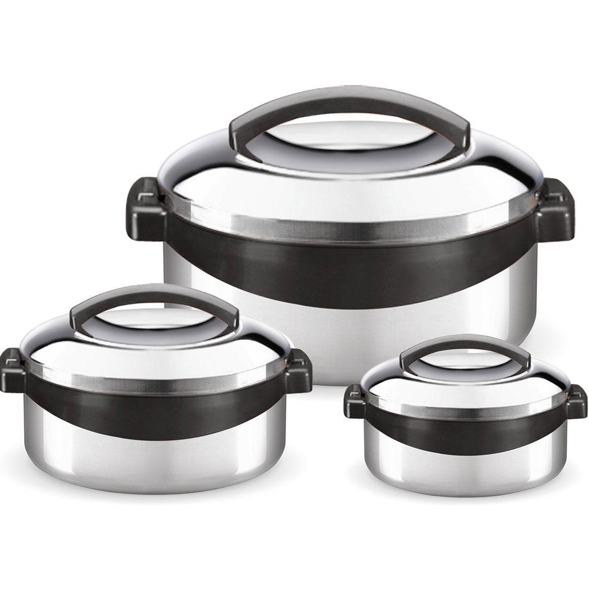Milton Regent Hot Pot 3 piece Insulated Casserole Gift Set Keep Warm/Cold Up, Full Stainless Steel - Popularelectronics.com