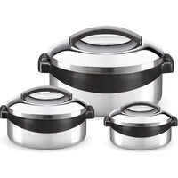 Thumbnail for Milton Regent Hot Pot 3 piece Insulated Casserole Gift Set Keep Warm/Cold Up, Full Stainless Steel - Popularelectronics.com