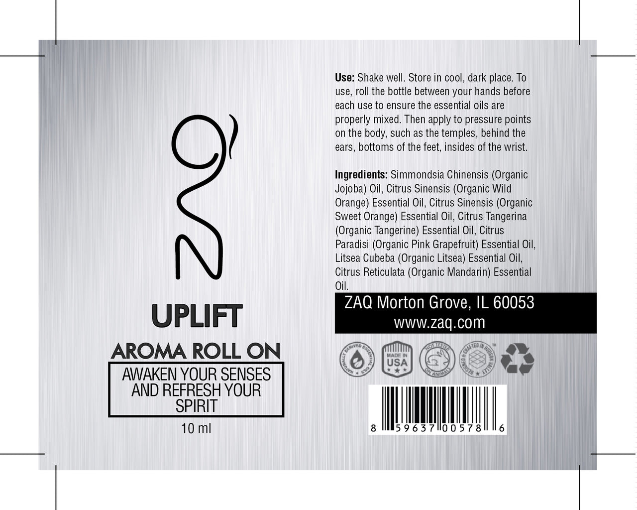 ZAQ Uplift Aroma Essential Oil Roll On - Awaken your senses and refresh your spirit - Popularelectronics.com