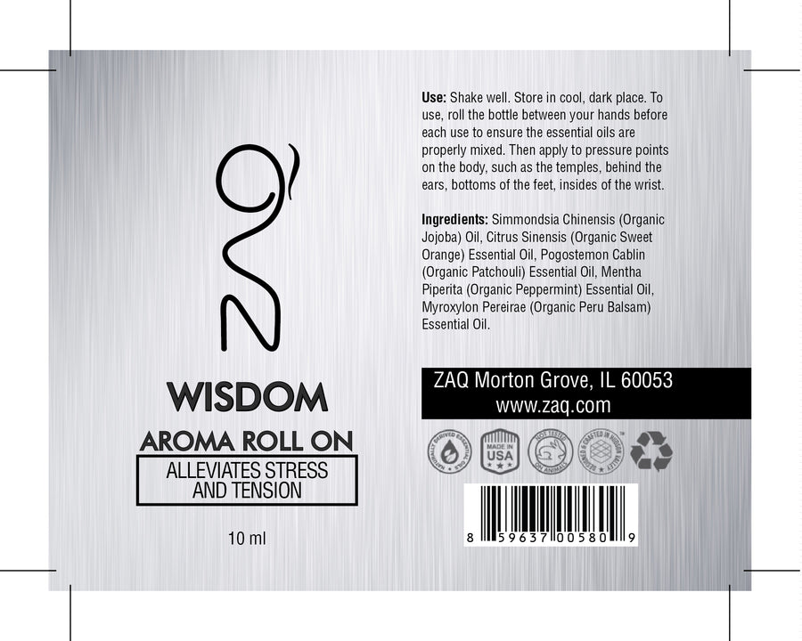 ZAQ Wisdom Aroma Essential Oil Roll On - Alleviates stress and tension - Popularelectronics.com