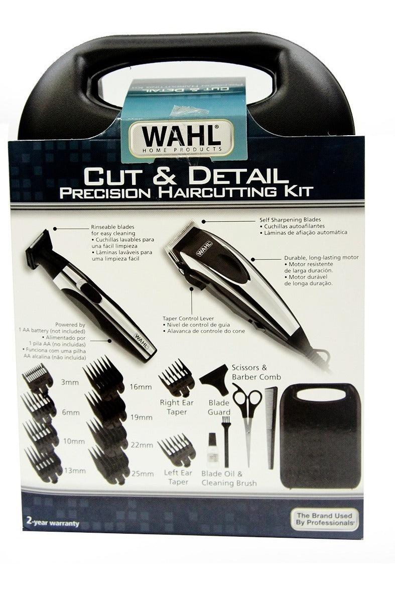 WAHL 9243-6208 CUT+ DETAIL HAIRCUT KIT - 18PC Hair Cutting Kit