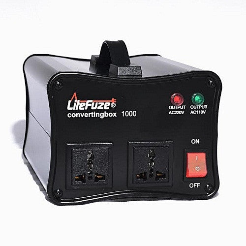 LiteFuze convertingbox 1000 Watt Voltage Converter Transformer - Circuit Breaker - Lifetime Warranty - Popularelectronics.com