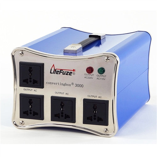 LiteFuze convertingbox 3000 Watt Voltage Converter Transformer - Circuit Breaker - Lifetime Warranty - Popularelectronics.com