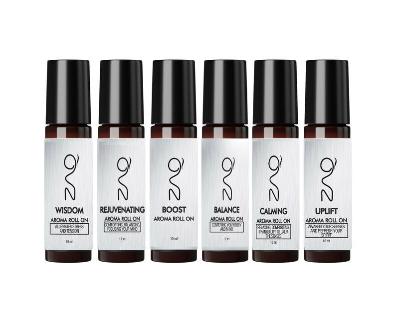 ZAQ Aroma Essential Oil Roll On Set - Uplift, Calming, Balance, Boost, Rejuvenating, Wisdom - Popularelectronics.com