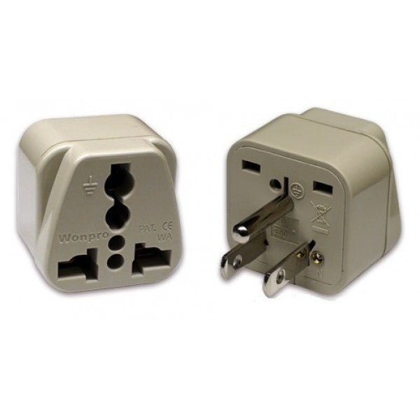 Universal Grounded Travel Plug Adapter For America and Japan (Type B) - Popularelectronics.com