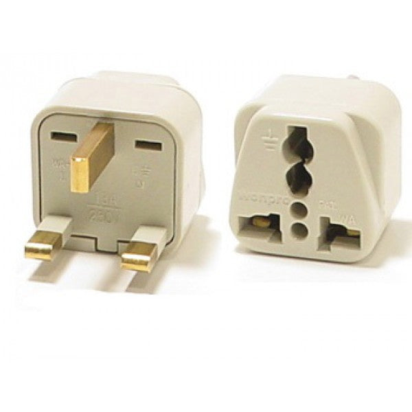 Universal Grounded Travel Plug Adapter For UK/England, Ireland, Iraq (Type G) - Popularelectronics.com